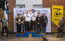 Sarja M joukkuetulokset. 1. K-64 III Tomi-Pekka Heikkilä, Jani Suoranta ja Sami Heikkilä, 2. P-HA Vesa Saviahde, Jukka-Pekka Jokela ja Jarmo Toiva, 3. K-64 II Kari Koskinen, Mika Heikkilä (takana) ja Jarmo Pyyhtiä. 