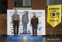 Sarja Y75 menestyneitä. 1.Erkki Kinnunen SUMA, 2.Taisto Nikku ESA, 3. Otto Kuosmanen KAMS, (3. Reijo Heinonen TUA ei kuvassa).