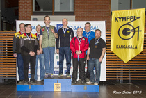 Sarja M50 joukkuetulokset. 1. K-64 I Matti Suoranta, Jarmo Pyyhtiä ja Hannu Niemelä (ei kuvassa), 2. KAMS I Juha Väätäinen, Keijo Aalto ja Markku Jetsonen, 3. ESA I Jussi Suoknuuti, Kari-Matti Reijola ja Esa Karhu. 