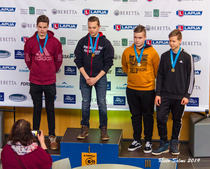 M18 sarja: 1.Aaro Vuorimaa, LSA, 2.Mikko Hakala, K-64, 3.Toni Annala, JjA ja Ville Koskinen, TSA.