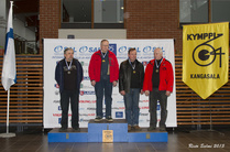 M65 sarjan mestari Matti Niemelä, JMS, hopeaa Mauri Kauppinen, SaarA  ja pronssia Hannu Järvinen, HlAS ja Onni Joenkaari, KuuA
