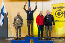 M70 1. Veikko Hakala, SaarA, 2. Ensio Tapaninaho, P-HA, 3. Matti Niemelä, JMS ja Jouko Mutka, RS.